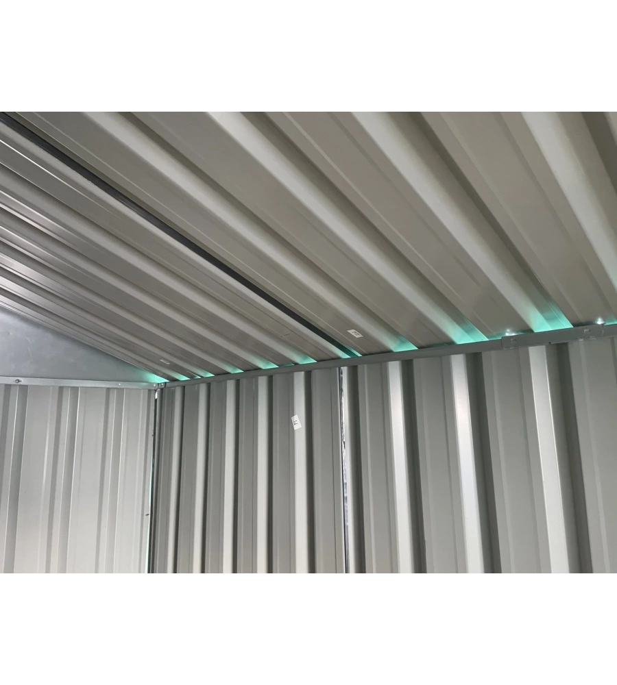 Casetta in lamiera zincata domus "xl" grigia con porte scorrevoli 268x300x194 cm